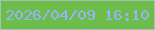 文字の大きさ：3、枠の色：a7c1b4、背景の色：6cbd4a、文字の色：98b2fd 無料ブログパーツのブログ時計