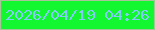文字の大きさ：2、枠の色：a7c397、背景の色：12f730、文字の色：82cbf7 無料ブログパーツのブログ時計