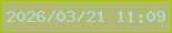 文字の大きさ：4、枠の色：a7c40a、背景の色：b1b974、文字の色：b0dcd8 無料ブログパーツのブログ時計