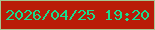 文字の大きさ：1、枠の色：a7c591、背景の色：b91b08、文字の色：19dc8d 無料ブログパーツのブログ時計