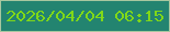 文字の大きさ：1、枠の色：a7c79f、背景の色：238470、文字の色：80d818 無料ブログパーツのブログ時計