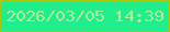 文字の大きさ：2、枠の色：a7c80d、背景の色：22ed8d、文字の色：aeee96 無料ブログパーツのブログ時計