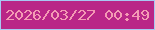 文字の大きさ：5、枠の色：a7c8f2、背景の色：b92687、文字の色：f49ab4 無料ブログパーツのブログ時計