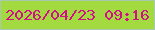 文字の大きさ：3、枠の色：a7c9af、背景の色：a2da40、文字の色：d31186 無料ブログパーツのブログ時計