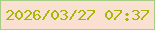 文字の大きさ：3、枠の色：a7cc85、背景の色：fae0d1、文字の色：a3b703 無料ブログパーツのブログ時計