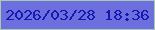 文字の大きさ：3、枠の色：a7ccad、背景の色：6d6fdf、文字の色：1619af 無料ブログパーツのブログ時計