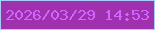 文字の大きさ：1、枠の色：a7cdfa、背景の色：9f30ae、文字の色：cf66fe 無料ブログパーツのブログ時計