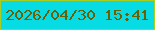 文字の大きさ：1、枠の色：a7ce21、背景の色：07dce4、文字の色：695f03 無料ブログパーツのブログ時計