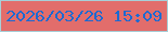 文字の大きさ：4、枠の色：a7cfd7、背景の色：e26d6b、文字の色：1c6ad2 無料ブログパーツのブログ時計
