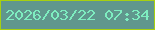 文字の大きさ：2、枠の色：a7d010、背景の色：60978d、文字の色：7eedc0 無料ブログパーツのブログ時計