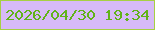 文字の大きさ：3、枠の色：a7d042、背景の色：d7baf7、文字の色：61b318 無料ブログパーツのブログ時計