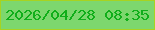 文字の大きさ：4、枠の色：a7d321、背景の色：7dd76e、文字の色：11ae1a 無料ブログパーツのブログ時計