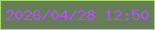 文字の大きさ：5、枠の色：a7d577、背景の色：667e57、文字の色：b251f4 無料ブログパーツのブログ時計