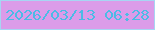 文字の大きさ：5、枠の色：a7d5f3、背景の色：db9ce9、文字の色：4cbbe5 無料ブログパーツのブログ時計