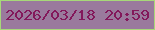 文字の大きさ：5、枠の色：a7d879、背景の色：9a7a9d、文字の色：83185b 無料ブログパーツのブログ時計