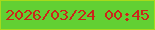 文字の大きさ：4、枠の色：a7da1b、背景の色：62d033、文字の色：cb251a 無料ブログパーツのブログ時計