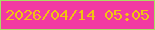 文字の大きさ：4、枠の色：a7de63、背景の色：f23aa2、文字の色：f1c312 無料ブログパーツのブログ時計