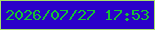 文字の大きさ：5、枠の色：a7e06a、背景の色：2b00c9、文字の色：15c333 無料ブログパーツのブログ時計