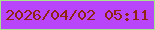 文字の大きさ：2、枠の色：a7e58a、背景の色：b945fb、文字の色：912513 無料ブログパーツのブログ時計