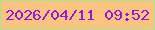 文字の大きさ：3、枠の色：a7e68e、背景の色：fcc480、文字の色：951ad1 無料ブログパーツのブログ時計