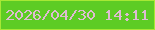 文字の大きさ：2、枠の色：a7e835、背景の色：5dcc24、文字の色：debcd2 無料ブログパーツのブログ時計