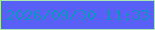 文字の大きさ：2、枠の色：a7e8b3、背景の色：5860f6、文字の色：1492c2 無料ブログパーツのブログ時計