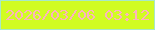 文字の大きさ：1、枠の色：a7e9c7、背景の色：d1fc22、文字の色：fdb4bd 無料ブログパーツのブログ時計