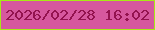 文字の大きさ：5、枠の色：a7ea15、背景の色：d6589e、文字の色：93134f 無料ブログパーツのブログ時計