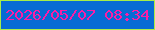 文字の大きさ：5、枠の色：a7ed48、背景の色：076bd4、文字の色：fb1da6 無料ブログパーツのブログ時計