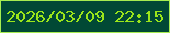文字の大きさ：1、枠の色：a7ed50、背景の色：014935、文字の色：9be61a 無料ブログパーツのブログ時計