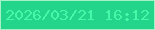 文字の大きさ：4、枠の色：a7efc5、背景の色：23d48b、文字の色：45f9a9 無料ブログパーツのブログ時計