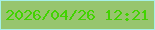 文字の大きさ：4、枠の色：a7f0e8、背景の色：97c56e、文字の色：41d301 無料ブログパーツのブログ時計
