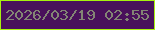 文字の大きさ：3、枠の色：a7f10f、背景の色：49115b、文字の色：838574 無料ブログパーツのブログ時計