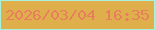 文字の大きさ：5、枠の色：a7f1dd、背景の色：deaf4b、文字の色：e97e5e 無料ブログパーツのブログ時計