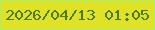 文字の大きさ：2、枠の色：a7f26a、背景の色：e0e225、文字の色：4a7b20 無料ブログパーツのブログ時計