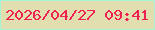 文字の大きさ：3、枠の色：a7f4d7、背景の色：e1dfb0、文字の色：f02251 無料ブログパーツのブログ時計