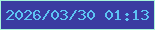 文字の大きさ：3、枠の色：a7f4da、背景の色：3a3ba1、文字の色：5dc4f3 無料ブログパーツのブログ時計