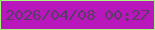 文字の大きさ：2、枠の色：a7f87a、背景の色：b817bc、文字の色：593b65 無料ブログパーツのブログ時計