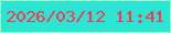 文字の大きさ：2、枠の色：a7fabd、背景の色：2ae4d4、文字の色：fe334c 無料ブログパーツのブログ時計