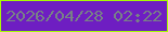 文字の大きさ：2、枠の色：a7fb04、背景の色：6e1ec2、文字の色：788186 無料ブログパーツのブログ時計