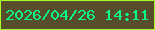 文字の大きさ：2、枠の色：a7fb2c、背景の色：564e2b、文字の色：07fd8a 無料ブログパーツのブログ時計