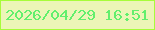 文字の大きさ：2、枠の色：a7fc3a、背景の色：ecf5b7、文字の色：62ef6d 無料ブログパーツのブログ時計