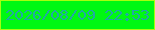 文字の大きさ：4、枠の色：a7fe0f、背景の色：00f813、文字の色：21a8a4 無料ブログパーツのブログ時計