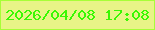 文字の大きさ：3、枠の色：a7fe38、背景の色：e8f487、文字の色：3af803 無料ブログパーツのブログ時計