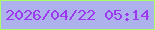 文字の大きさ：4、枠の色：a7fe6b、背景の色：adb2ec、文字の色：9b3aed 無料ブログパーツのブログ時計