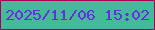 文字の大きさ：2、枠の色：a80059、背景の色：45b999、文字の色：652ee0 無料ブログパーツのブログ時計