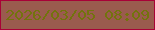 文字の大きさ：4、枠の色：a80137、背景の色：9a5b4e、文字の色：73730d 無料ブログパーツのブログ時計