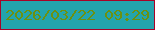 文字の大きさ：5、枠の色：a80227、背景の色：23a4ad、文字の色：6c9111 無料ブログパーツのブログ時計
