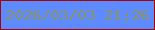 文字の大きさ：3、枠の色：a80300、背景の色：5d8bff、文字の色：8d9264 無料ブログパーツのブログ時計
