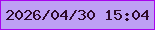 文字の大きさ：4、枠の色：a804ed、背景の色：be9ff4、文字の色：2e0a29 無料ブログパーツのブログ時計
